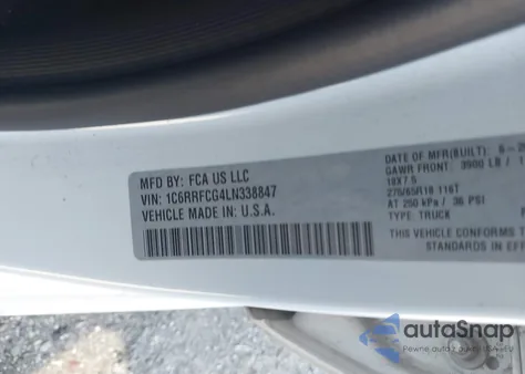 2020 Ram 1500 Tradesman 4X4 6'4 Box from USA, damaged, VIN 1C6RRFCG4LN338847